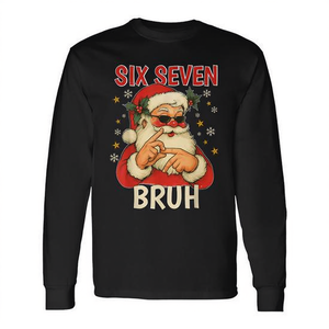 Camiseta Navideña de Manga Larga con Estampado de Números Festivos para Adultos, Unisex, Cuello Redondo, Ropa para Fiestas, Top de Algodón - Product Image 2