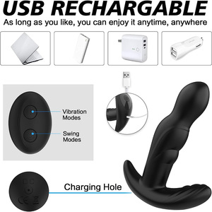 Rotating Prostate Massager 3 Frequency Rotation 10 Frequency <b>Vibration</b> Wireless <b>Remote</b> <b>Control</b> Rechargeable Anal Plug Sex Toy SY - Product Image 4