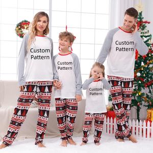 Conjunto de pijamas navideños personalizados a juego para la familia, ropa de dormir roja/verde para vacaciones, niñas, niños, parejas, padres, hijos, hermanos, OEM - Product Image 6