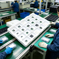 Plateau de conditionnement industriel blanc en blister, en PET/PS écologique, pour composants électroniques, échantillon de moule personnalisé disponible