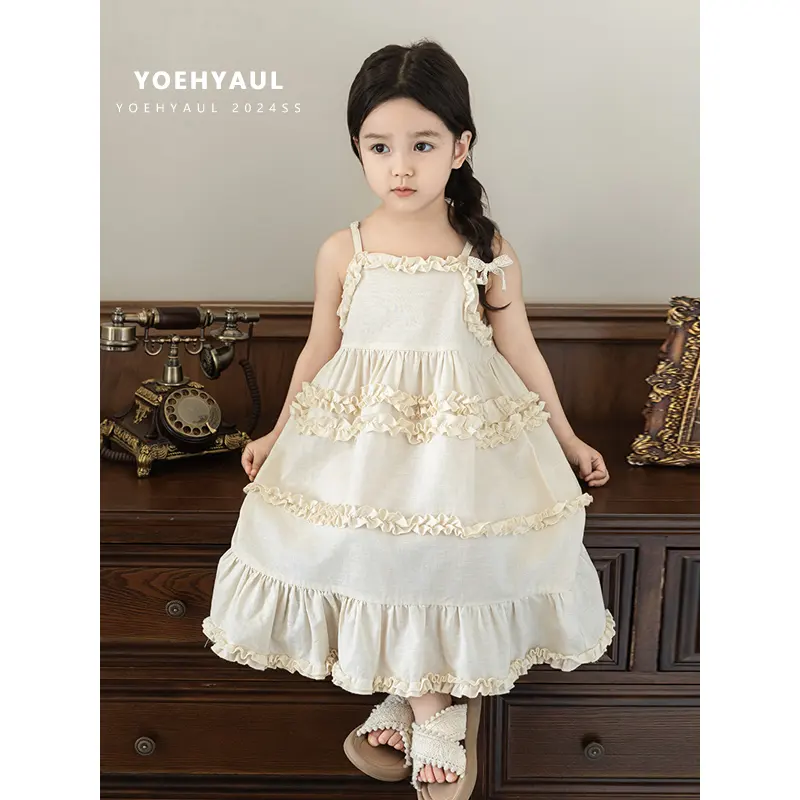 Летнее льняное Хлопковое платье YOEHYAUL X4624