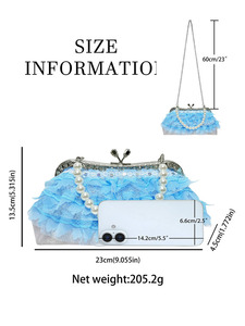 New Fashion Polyester Rhinestone <b>Sequin</b> Lace Women's Handbag Crossbody Shoulder <b>Bag</b> for Dinner Occasions Tanjing - Product Image 5