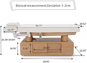 Luxuriöse Elektrische Kosmetikliege mit 4 Motoren, Holzsockel, Heizung, in Pink – Beheizbarer Massagetisch für Spa- und Gesichtsbehandlungen - Product Image 6