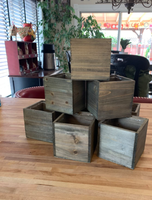 Jardinière carrée rustique, petits vases en bois, pots de fleurs, boîte en bois pour centre de table