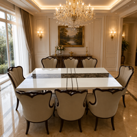 Meubles de salle à manger modernes, table à manger avec plateau en marbre, ensemble de table à manger avec 8 chaises pour l'Australie et l'Amérique
