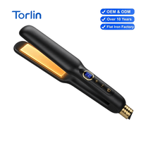 Plancha de Pelo Profesional Torlin Eléctrica de 65W con Pantalla LCD de Temperatura Ajustable, Placas MCH de Titanio, 450 Grados, para Salón y Hogar