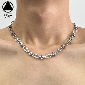 VAF 45/50/55/60CM Labios Espina Hebilla Costura Collar Acero Inoxidable Estilo Fresco Labios Und Dornen Halskette - Product Image 1