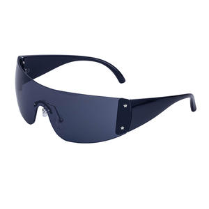 Lunettes de soleil tendance sans monture pour femmes, verres PC noirs UV400, style Y2K, pour cyclisme et fêtes en extérieur - Product Image 5