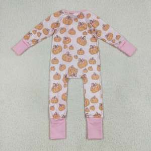 RTS Infant Girl Pink Pumpkin Jumpsuit manga larga venta al por mayor Romper para chico Baby Girl ropa - Product Image 6