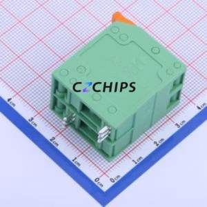 DG2216R-10.0-DA-02P-14-00A(H ) Spring Terminal Block Bent Lead Through Hole,P=10mm Connector 1x2P 10mm Green 2P - Product Image 1