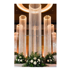 Lustre de <span class=keywords><strong>mariage</strong></span> avec perles suspendues, éclairage de <span class=keywords><strong>plafond</strong></span>, décoration de fond de scène, fournitures de décoration <span class=keywords><strong>pour</strong></span> <span class=keywords><strong>mariage</strong></span> - Product Image 1