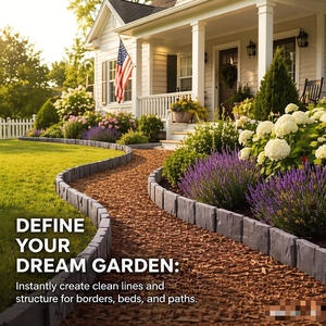 Clôture <span class=keywords><strong>de</strong></span> <span class=keywords><strong>jardin</strong></span> moderne <span class=keywords><strong>en</strong></span> plastique emboîtable, étanche, aspect <span class=keywords><strong>pierre</strong></span>, sans creuser, pour aménagement paysager, <span class=keywords><strong>bordure</strong></span> <span class=keywords><strong>de</strong></span> pelouse, assemblage DIY, économique - Product Image 6