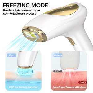 Depiladora Láser IPL <span class=keywords><strong>de</strong></span> Doble <span class=keywords><strong>Luz</strong></span> <span class=keywords><strong>de</strong></span> Cuarzo <span class=keywords><strong>de</strong></span> 32J, Indolora, Eficaz, con Flash Rápido y Enfriamiento por Hielo para Uso Corporal en el Hogar - Product Image 4