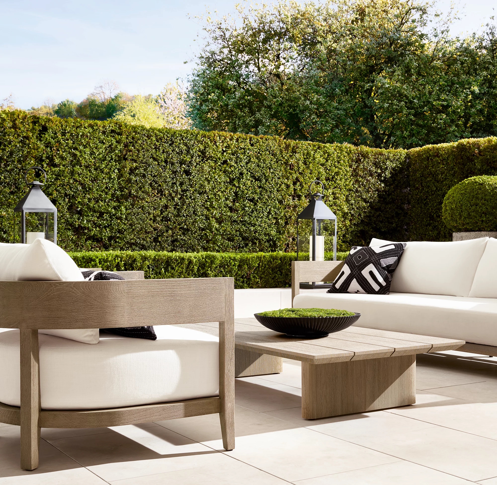 New arrival outdoor furniture pool outside teak wood patio garden sets sofa