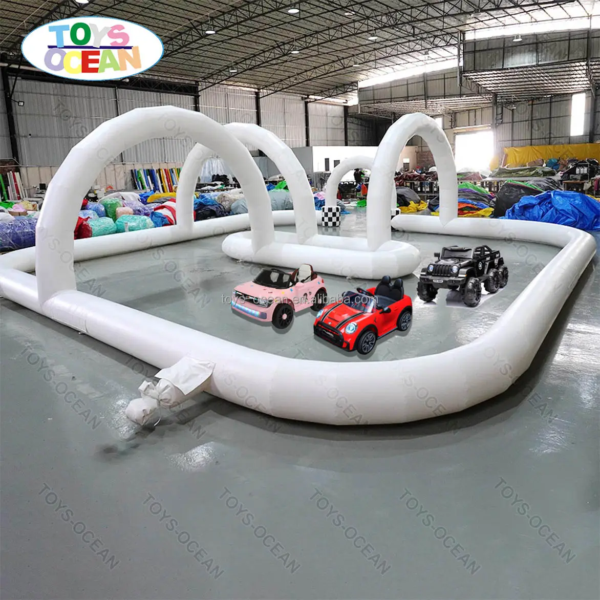 Tùy chỉnh thương mại PVC theo dõi trẻ em xe theo dõi Inflatable Kart Arena để bán