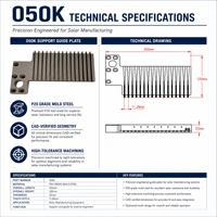 Placa Guía de Soporte de Aluminio 050K para Máquina de Montaje de Paneles Solares - Alta Precisión, Duradera, Anodizada, Sin Desviaciones, Resistente a la Corrosión