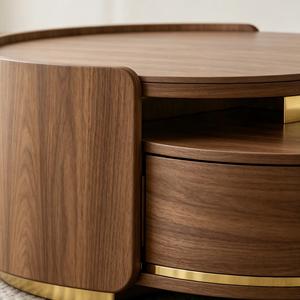 Juego de Mesa de Centro de Madera Sólida Minimalista de Lujo, con Cubierta de Mármol, Ecológico, Fácil de Limpiar, Muebles Modernos para el Hogar - Product Image 3
