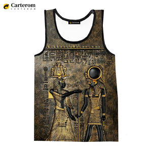 Débardeur pour homme à impression numérique 3D sur le thème de l'Égypte ancienne, personnalisable avec des graphiques imprimés sur toute la surface, sans manches, t-shirts imprimés en 3D - Product Image 3