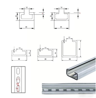 Rail de montage solaire en acier inoxydable 304, profilé en C, avec pince de fixation pour tube, rail coulissant, support de montage photovoltaïque 2mm