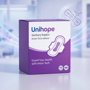 Serviettes hygiéniques ultra-fines respirantes en coton avec ailettes, technologie anionique, antibactériennes, pour l'hygiène féminine (OEM/ODM) - Product Image 1