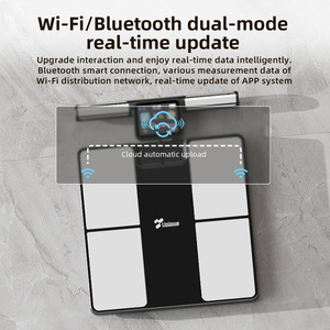 Balance connectée intelligente unique pour la mesure de la graisse corporelle, écran couleur TFT 300x330mm, Bluetooth, WiFi, balance de salle de bain, capteur haute précision - Product Image 2