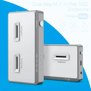 USB C çift Bay NVME yerleştirme istasyonu aletsiz C M2 SSD M anahtar SSD HDD muhafaza için çevrimdışı klon M.2 teksir