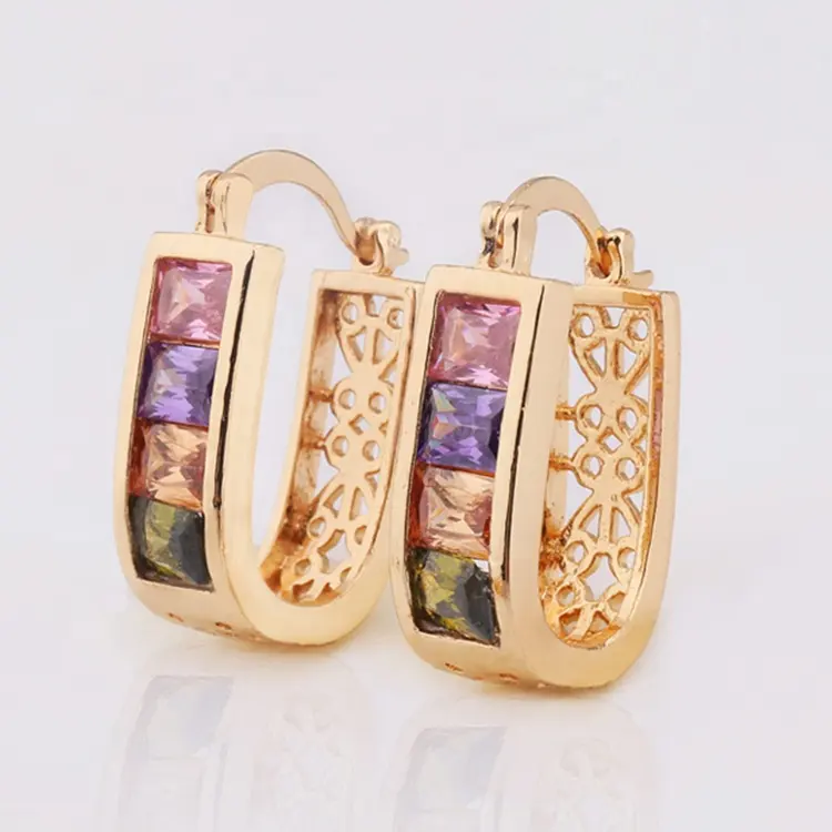 Wholesale China Jewelry Supplies 18K Gold Plated Stone Earings