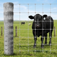 Clôture de ferme en fil de fer galvanisé tissé à nœuds fixes, galvanisée à chaud, pour bétail, chevaux, moutons, enclos pour animaux, respectueuse de l'environnement