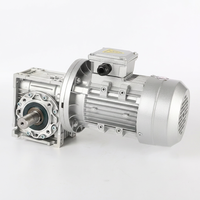 Moteur à engrenages à vis sans fin avec réducteur 1,1 kW, rapport 60:1, boîtier en aluminium moulé sous pression IP54 pour ligne d'embouteillage, réducteur à engrenages AC à couple élevé