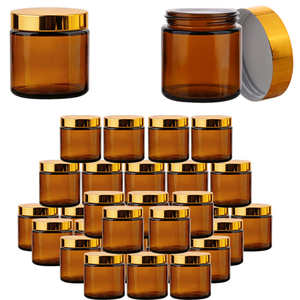 Tarros de Crema Esmerilados Vacíos de 5g, 10g, 15g, 20g, 30g, 50g, 60g, 100g, Tarros de Vidrio Transparente Mate para Lociones Corporales <span class=keywords><strong>con</strong></span> Tapa Dorada - Product Image 2