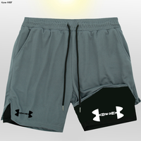 Shorts de sport tricotés pour hommes à taille haute avec cordon de serrage, séchage rapide, respirants, pour l'entraînement, la course et la plage en été