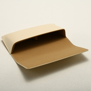 Beige Color Vintage Sunglasses Eyewear <strong>Eyeglass</strong> PU Case Protective <strong>Holder</strong> with Box and Cloth - Product Image 3