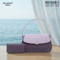 QAZA Sacs à Main Femme 2026 Nouvelle Collection Luxe en Cuir PU Esthétique avec Fermoir Métallique Électroplaqué Ensemble Sac à Bandoulière et Sac à Main 2-en-1 pour Dames