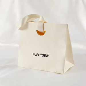 PUPPYSEW Custom logo Jewelry Paper Bag Handmade Shopping Bag Handmade Jewelry Gift Packaging Paper Bag - Product Image 4