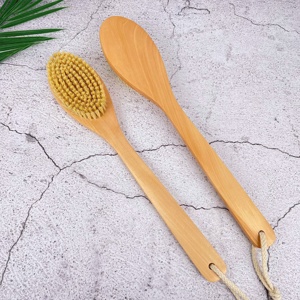 Spazzola Professionale Personalizzabile con Logo, Manico Lungo Naturale, per Bagno e Corpo, Esfoliante con Setole di Cinghiale, Scrubber per Doccia per Uomini e Donne - Product Image 5