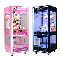 Machine à griffes commerciale, jeu d'arcade à monnayeur, attrape-peluches moderne à LED, équipement de distribution de prix, version anglaise, garantie 1 an, pour 6 ans et plus