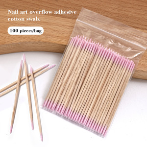 Hisopos de Algodón Finos de Doble Punta para Tatuajes, Palitos de Madera Desechables para Limpiar Derrames de Esmalte de Uñas y Pegamento, Modelo Zhejiang ST-167 - Product Image 2