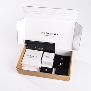 Chất lượng cao tùy chỉnh logo Kraft Hộp Thư các tông Hộp ngăn kéo với giấy <span class=keywords><strong>Tissue</strong></span> cho vòng cổ bao bì vận chuyển hộp đồ trang sức - Product Image 1