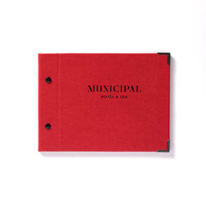 Cubierta de Menú de Cuero Sintético Rojo al por Mayor, Estilo A5, para Cafeterías, Restaurantes y Bares - Product Image 2