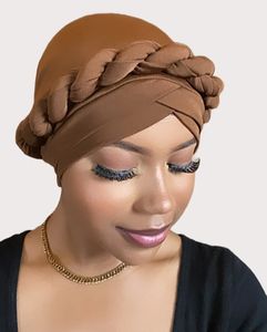 海军蓝非洲头巾女女童涤纶编织豆豆帽带水晶时尚头巾-穆斯林部门 - Product Image 5