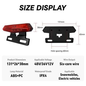 Nueva Luz Trasera Estándar para Vehículos Eléctricos de Conducción Nocturna, Luz de Giro Fluida, Luz Trasera Modificada para Vehículos, Luz Trasera para Bicicleta Eléctrica - Product Image 3