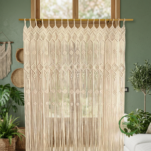 Handmade Premium Weaved <b>Curtain</b> Valance Bohemian Style Octagonal decorative <b>curtain</b> Custom Design - Product Image 2