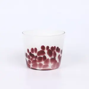 Castiçal de vidro leopardo feito à mão de alta qualidade, copo de vela para decoração de casa