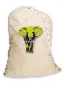 100% Cotton Foldable <b>Laundry</b> Storage Travel <b>Bag</b> Customizable Size with <b>Drawstring</b> for Home Use Featuring Custom Logo - Product Image 3
