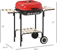 Barbecue multifonctionnel en forme de hamburger pour camping et jardin, avec four à charbon de bois, fumoir et brochettes, compatible granulés