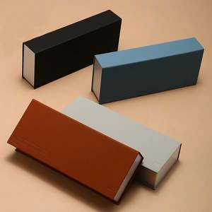 Étui à lunettes élégant en similicuir fait main avec logo personnalisé, design livre, boîte de rangement pour lunettes - Product Image 2