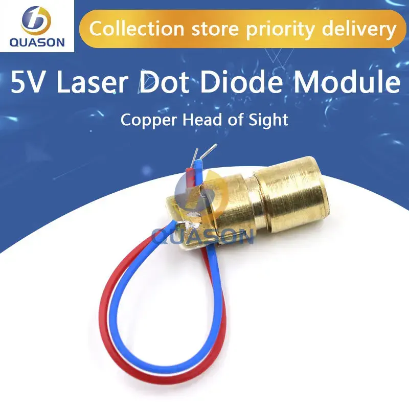 10PCS 5V 650nm 5mW có thể điều chỉnh Laser Dot Diode mô-đun Red Sight đồng đầu Mini Con trỏ laser