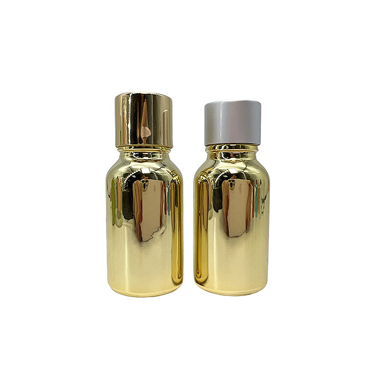 Electroplated 5ml 0.25oz Cosmetic Dropper Bottles With Screw Caps