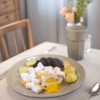 Assiette carrée en coque de riz écologique sans plastique avec filetage pour les fêtes