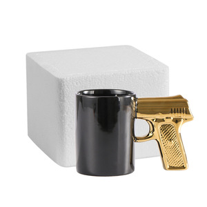 Creative Novelty Eco-Friendly Porcelain 500ml Pistol-Shaped Ceramic Coffee <strong>Mug</strong> with <strong>Gun</strong> Handle - Product Image 1
